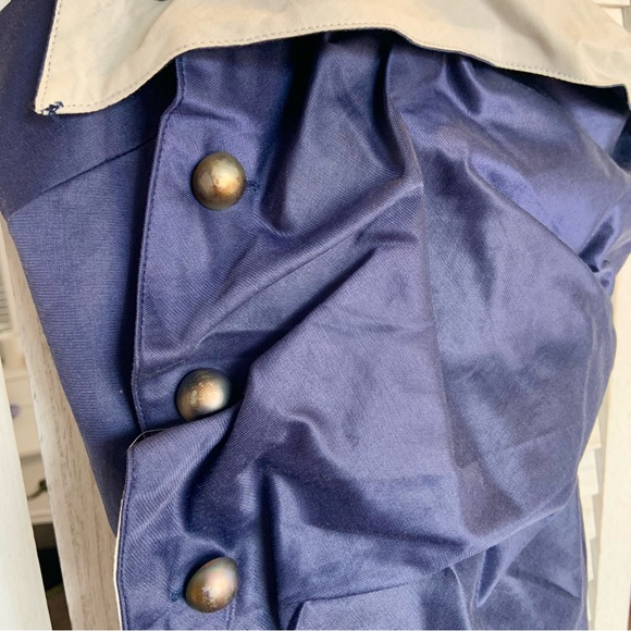 Double Zero Navy Blue Large Button Ruched Cocktail Party Mini Dress S - Picture 6 of 10